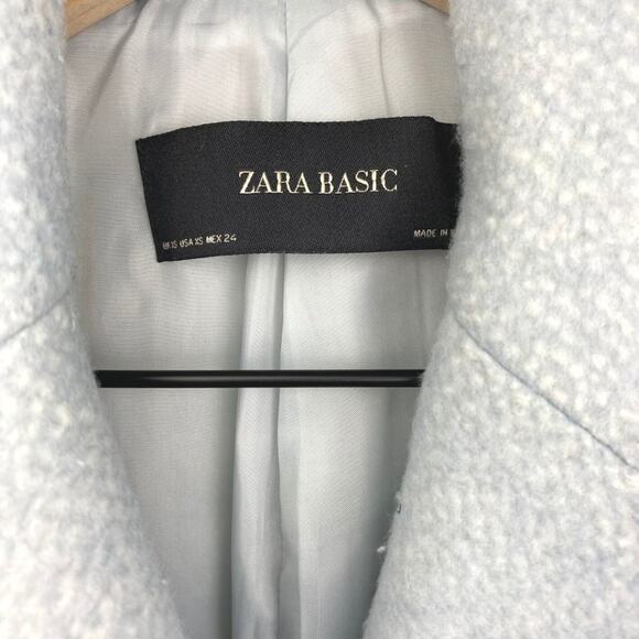 Zara Double Breast Coat Sky Blue XS - Picture 5 of 9